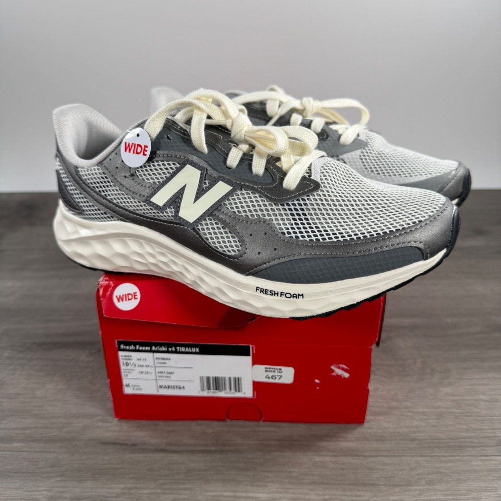 New Balance Fresh Foam Arishi V4 TIRALUX Men 10.5 4E Wide Running Grey Shoes